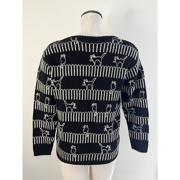 Talbots Cat Print Button Cardigan SM Fairy Quirky Whimsical Cozy - Picture 4 of 8